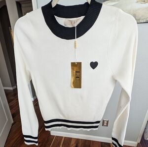 L C Lizette Collection Heart Sweater Size Small Nwt ❤️